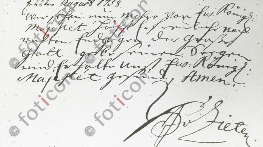 Ein Brief Ziethens - Foto foticon-simon-fr-d-grosse-190-041.jpg | foticon.de - Bilddatenbank für Motive aus Geschichte und Kultur